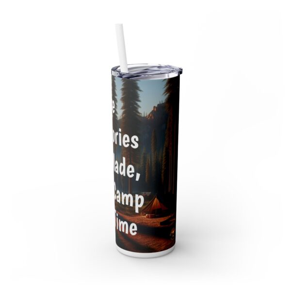 Skinny Tumbler with Straw, "Where Memories are Made, One camp at a Time, Boondock Buddies Style, 20oz - Image 4